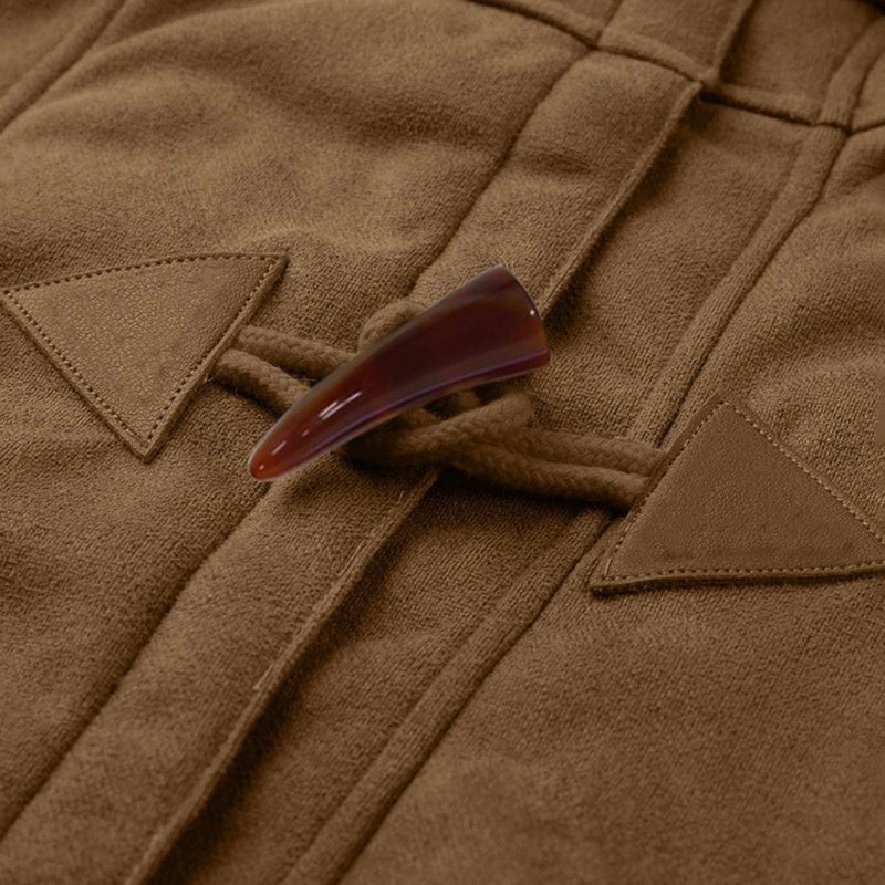 Winter Sherpa Lined Jacket for Women Duffle Toggle Coat Hooded Fleece Jacket