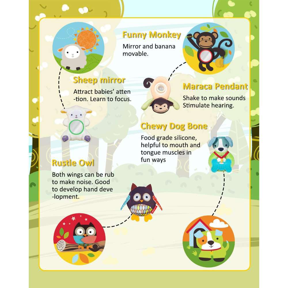 Keeygo Baby Play Mat Zoo Theme Sensory Infant Toy 0-6 Month
