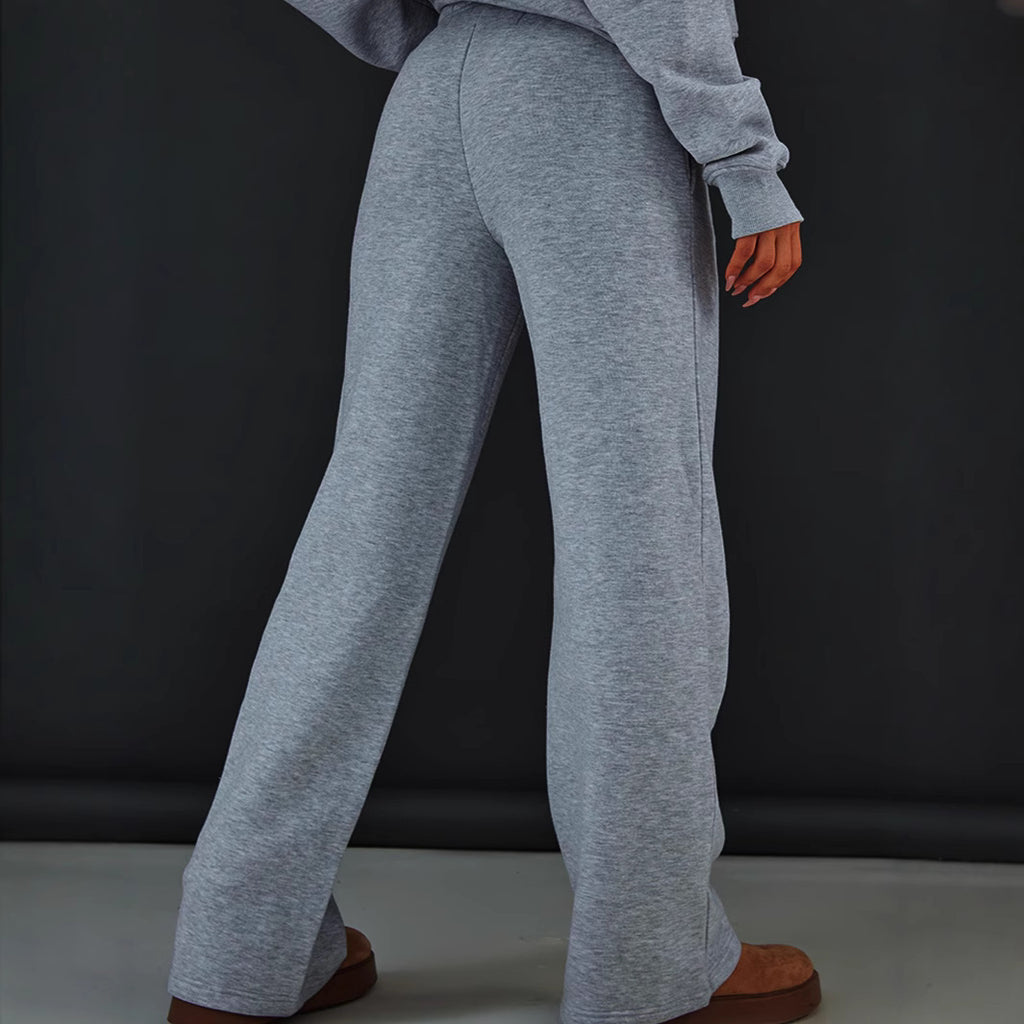 Elastic Waist Casual Straight-leg Sweatpants Home Sports Two-piece Set