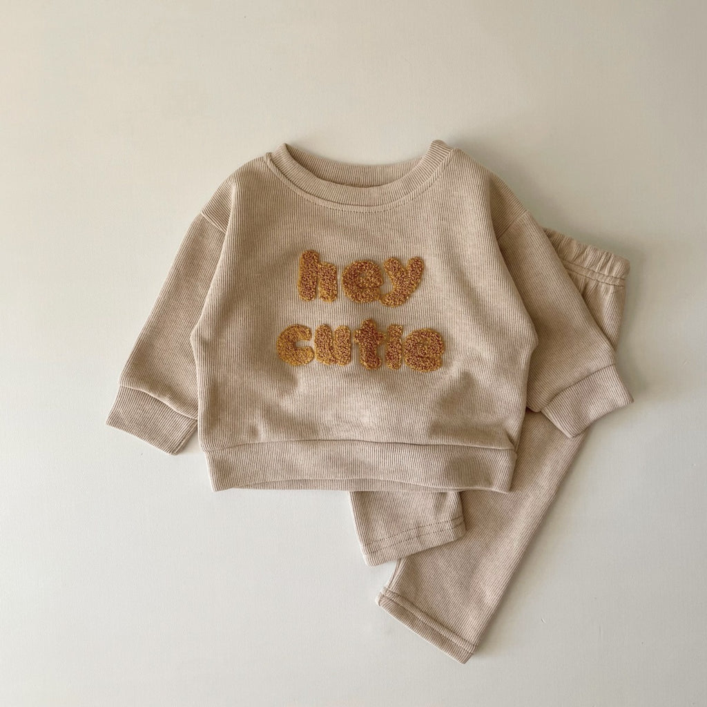Newborn Embroidery Baby Long Sleeve Two-piece Suit