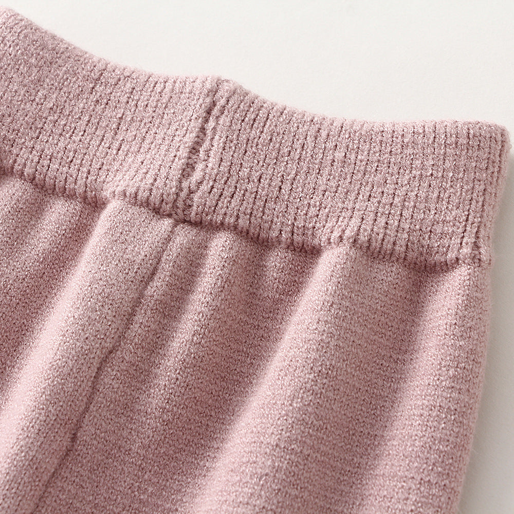 Children's Knitted Solid Color Sweater & Pants Set