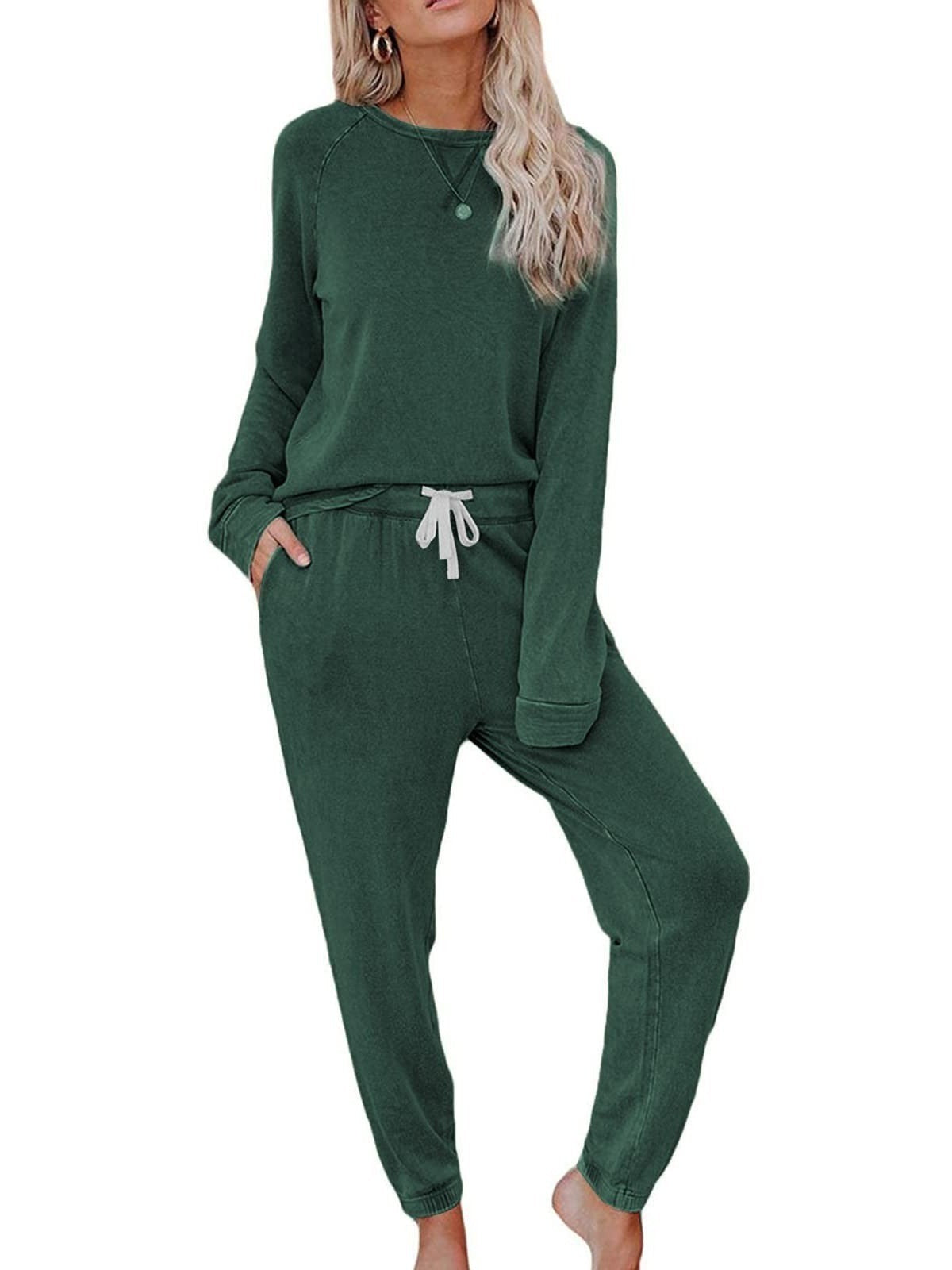 Home Long-sleeved & Sweatpants Ladies Two-piece Set