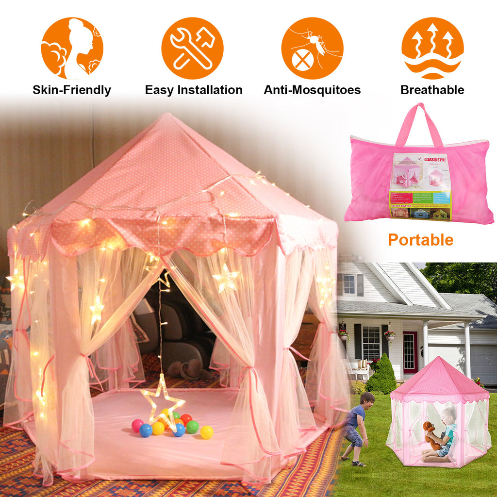 1Pc Kids Play Tents Princess For Girls Princess Castle Children Playhouse Indoor Outdoor Use With Carry Case