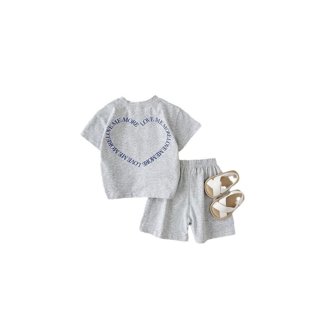 Baby & Toddler Heart Print Short Sleeve Two-piece Set