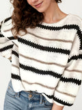 Striped Casual Long Sleeved Knitted Sweater