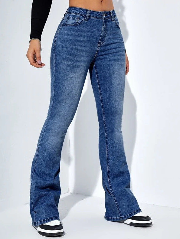 Women's Slim-fit High Waist Jeans With Flared legs