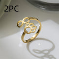 Simple 8-word Dog's Paw Open Tail Ring Women