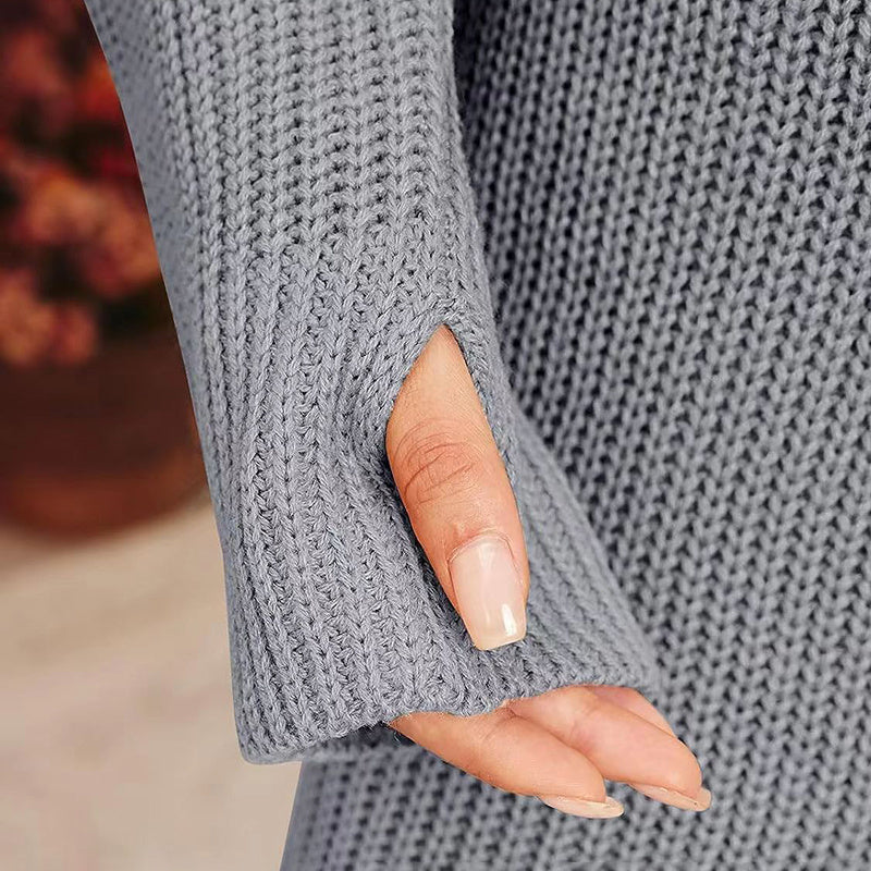 Women's Turtleneck Knitted Sweater Dress