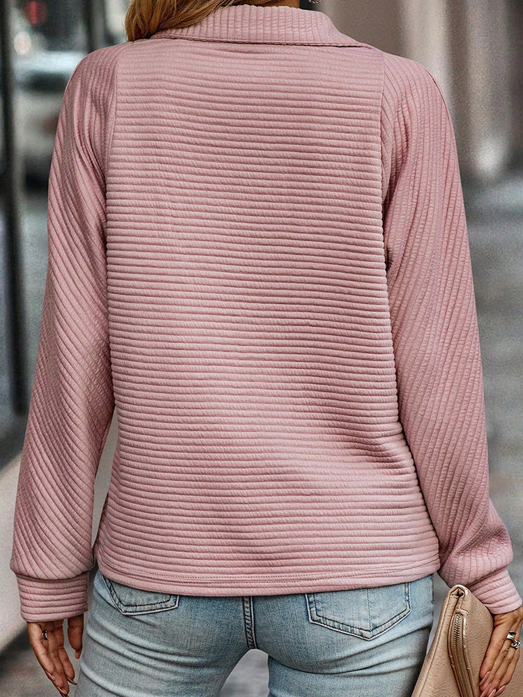 Women's Pullover Striped Long Sleeve Sweatshirt