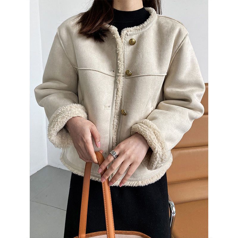 Idle Style Lamb Plush Coat Women's Winter Fur Jacket