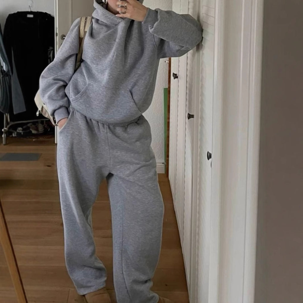 Elastic Waist Casual Straight-leg Sweatpants Home Sports Two-piece Set