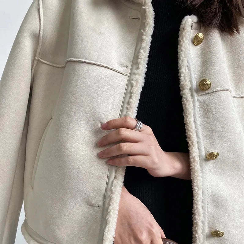 Idle Style Lamb Plush Coat Women's Winter Fur Jacket