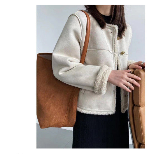 Idle Style Lamb Plush Coat Women's Winter Fur Jacket