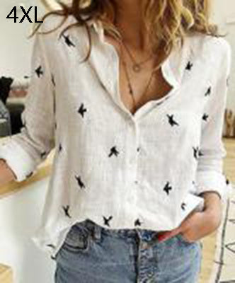 Women's Lapel Long Sleeve Shirt Fashion Solid Color Button Top