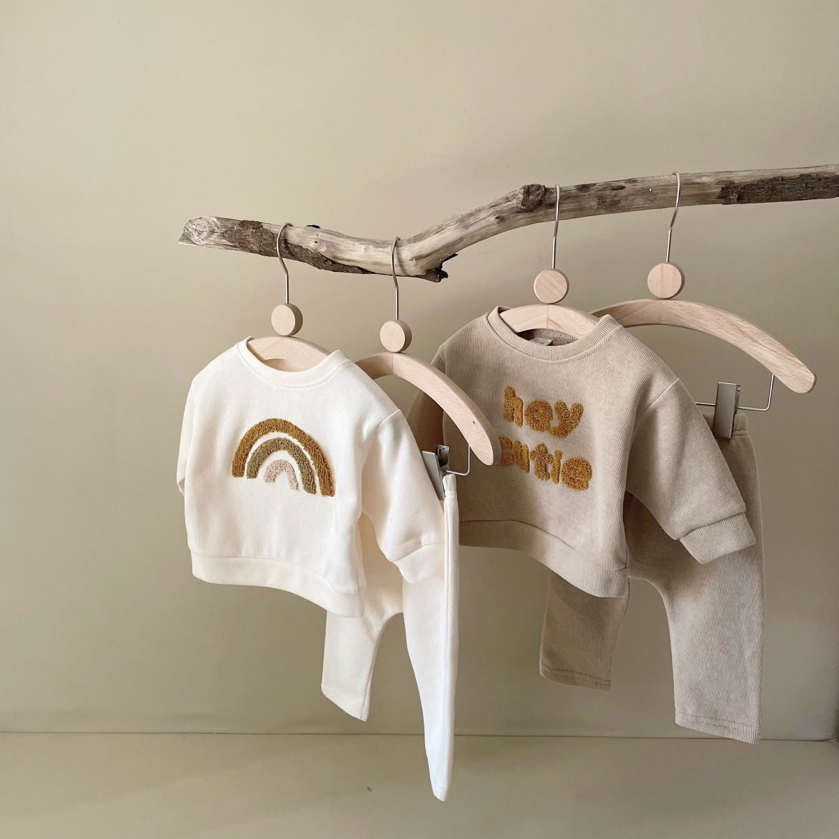 Newborn Embroidery Baby Long Sleeve Two-piece Suit