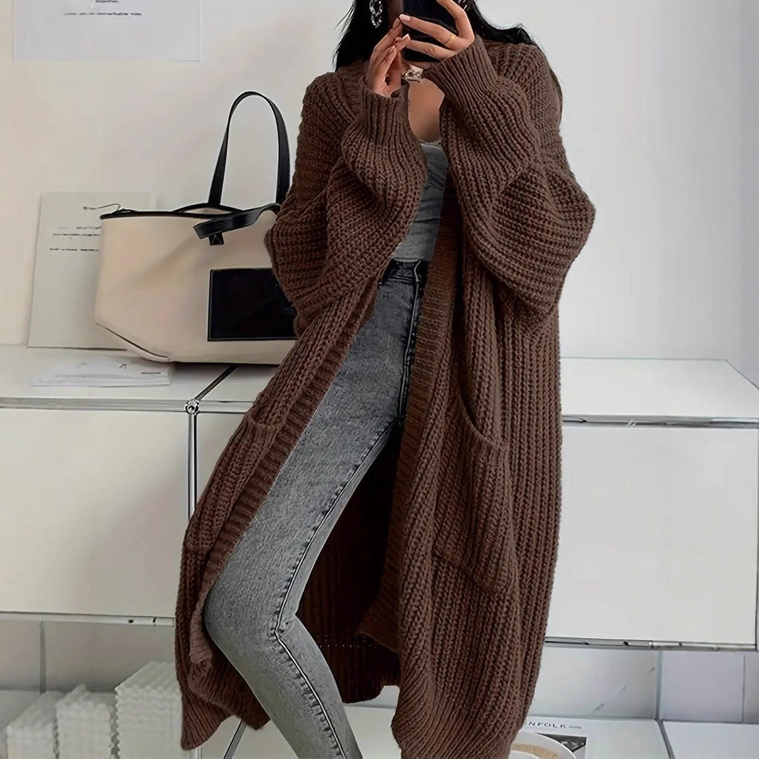 Long Sleeve Ankle Length Knitted Cardigan