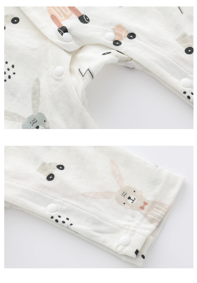 Bamboo Fiber Baby Jumpsuit Unisex Long Sleeve