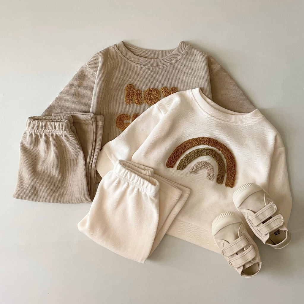 Newborn Embroidery Baby Long Sleeve Two-piece Suit