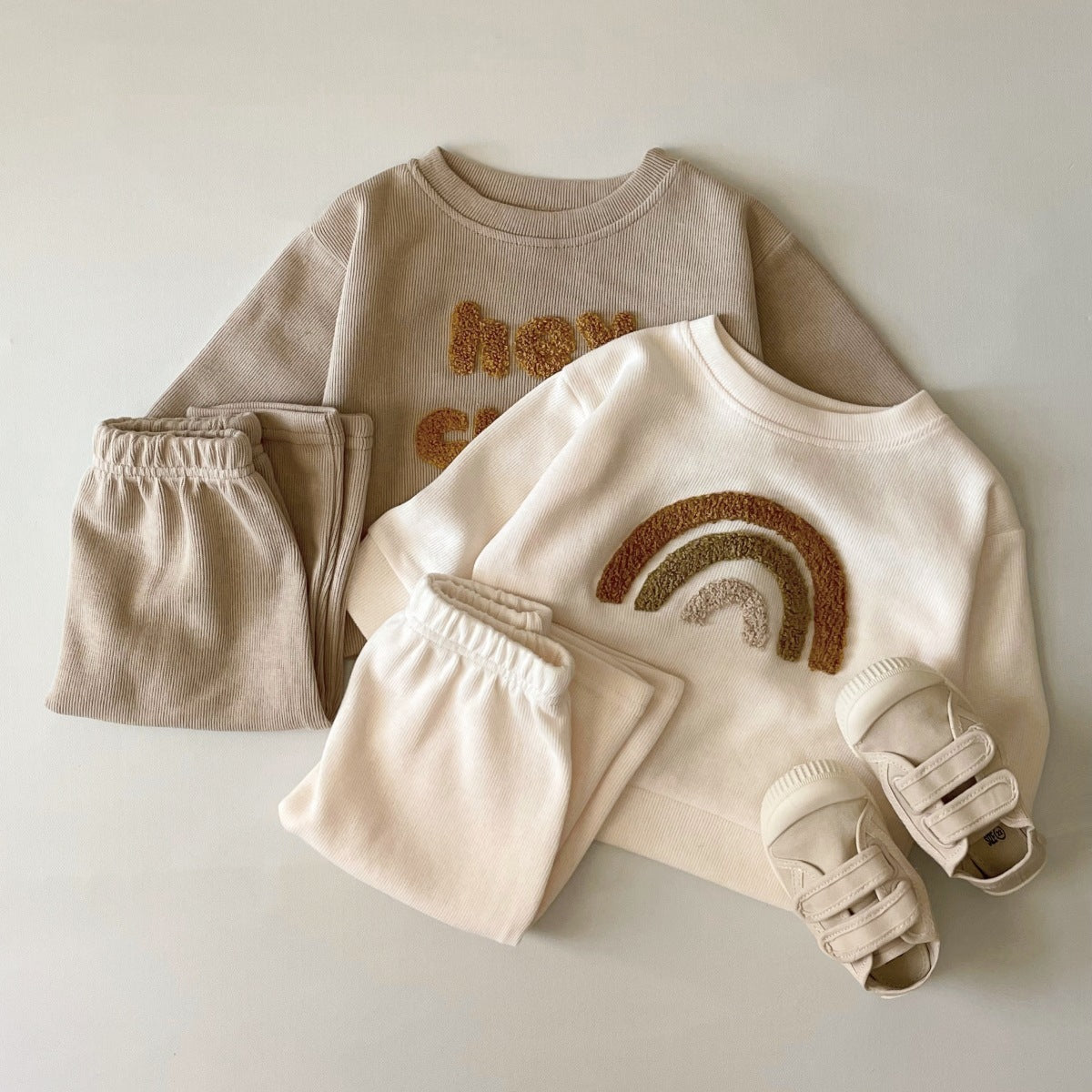 Newborn Embroidery Baby Long Sleeve Two-piece Suit